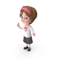 Cartoon Girl Pointing PNG & PSD Images