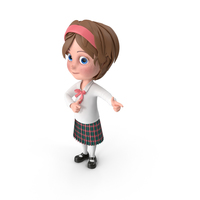 Cartoon Girl Direct Attention PNG & PSD Images