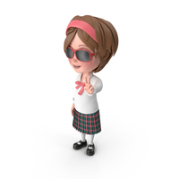 Cartoon Girl Wearing Sunglasses PNG & PSD Images