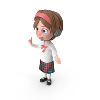 Cartoon Girl Wearing Headset PNG & PSD Images