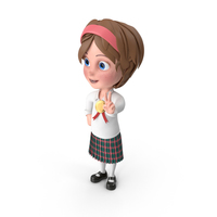 Cartoon Girl Wearing Medal PNG & PSD Images