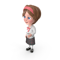 Cartoon Girl Holding Glass PNG & PSD Images