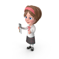 Cartoon Girl Holding Calculator PNG & PSD Images