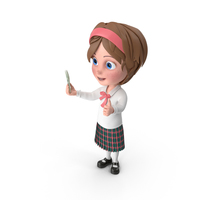 Cartoon Girl Holding Money PNG & PSD Images