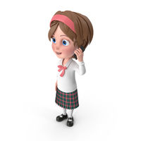 Cartoon Girl On Phone PNG & PSD Images