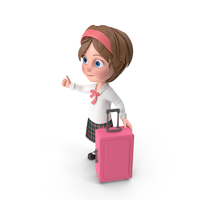 Cartoon Girl Travelling PNG & PSD Images