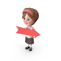 Cartoon Girl Holding Arrow PNG & PSD Images
