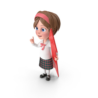 Cartoon Girl Holding Pointer PNG & PSD Images