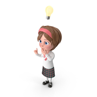 Cartoon Girl Has An Idea PNG & PSD Images