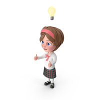 Cartoon Girl Has An Idea PNG & PSD Images