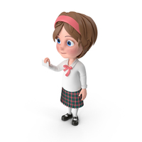Cartoon Girl Holding Sign PNG & PSD Images
