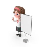 Cartoon Girl Presenting PNG & PSD Images