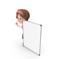 Cartoon Girl Presenting PNG & PSD Images