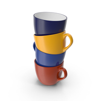 Multicolored Stack of Coffee Cups PNG & PSD Images