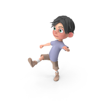 Cartoon Boy Jack Kicking PNG & PSD Images