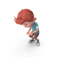 Cartoon Boy Charlie Crouching PNG & PSD Images