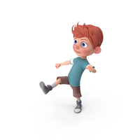 Cartoon Boy Charlie Kicking PNG & PSD Images