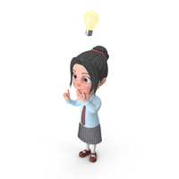 Cartoon Girl Emma Has An Idea PNG & PSD Images