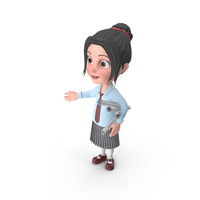 Cartoon Girl Emma Holding Plans PNG & PSD Images