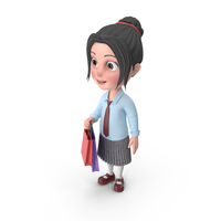 Cartoon Girl Emma Shopping PNG & PSD Images