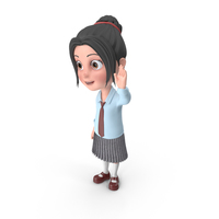 Cartoon Girl Emma Waving PNG & PSD Images