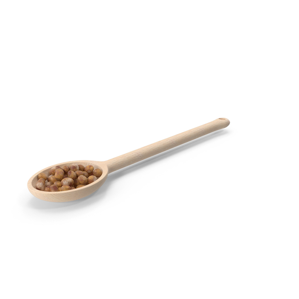 Wooden Spoon of Roasted Soy Beans PNG & PSD Images
