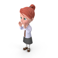 Cartoon Girl Grace Cheering PNG & PSD Images