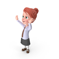 Cartoon Girl Grace Cheering PNG & PSD Images