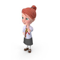 Cartoon Girl Grace with Medal PNG & PSD Images