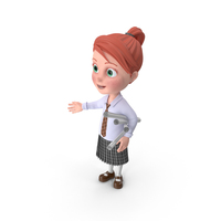 Cartoon Girl Grace with Plans PNG & PSD Images