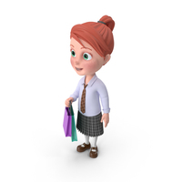 Cartoon Girl Grace Shopping PNG & PSD Images