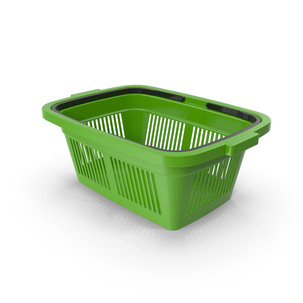 Plastic Shopping Basket Green PNG & PSD Images