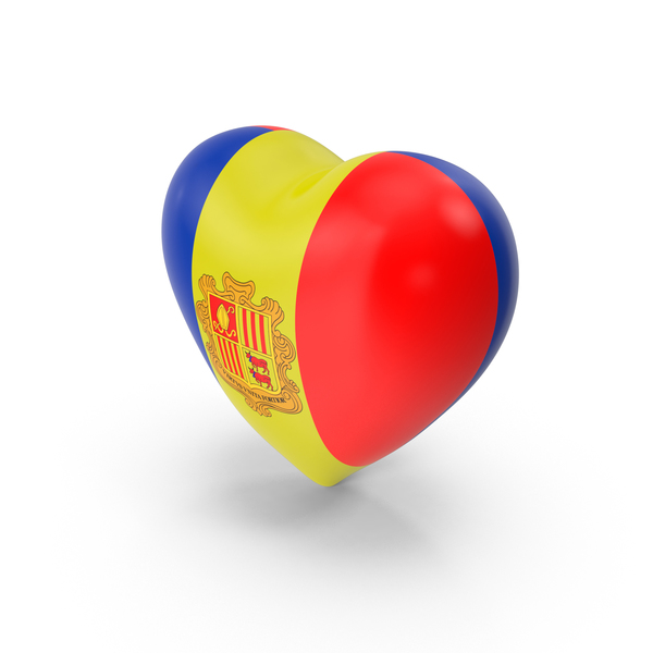 Andorra Heart Flag PNG & PSD Images
