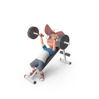 Cartoon Boy Harry Lifting Barbell PNG & PSD Images