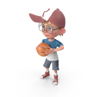 卡通男孩哈利打篮球PNG和PSD图像
