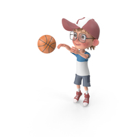 Cartoon Boy Harry Playing Basketball PNG & PSD Images