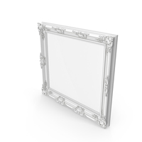 Big White Baroque Picture Frame PNG & PSD Images