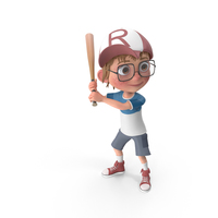 卡通男孩哈利打棒球PNG和PSD图像