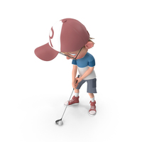 Cartoon Boy Harry Golfing PNG & PSD Images