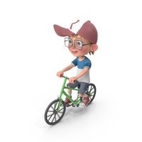 Cartoon Boy Harry Riding Bicycle PNG & PSD Images