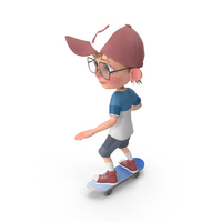 Cartoon Boy Harry Skateboarding PNG & PSD Images