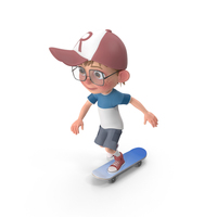 Cartoon Boy Harry Skateboarding PNG & PSD Images