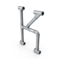 Galvanized Pipe Letter K PNG & PSD Images
