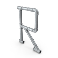 Galvanized Pipe Letter R PNG & PSD Images