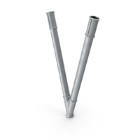 Galvanized Pipe Letter V PNG & PSD Images