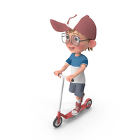 Cartoon Boy Harry Riding Scooter PNG & PSD Images