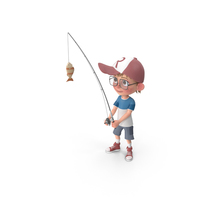Cartoon Boy Harry Fishing PNG & PSD Images