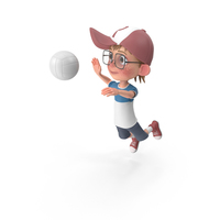 Cartoon Boy Harry Playing Volleyball PNG & PSD Images