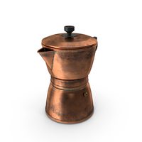 铜咖啡壶PNG和PSD图像