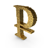 Voxel Ruble Symbol PNG & PSD Images